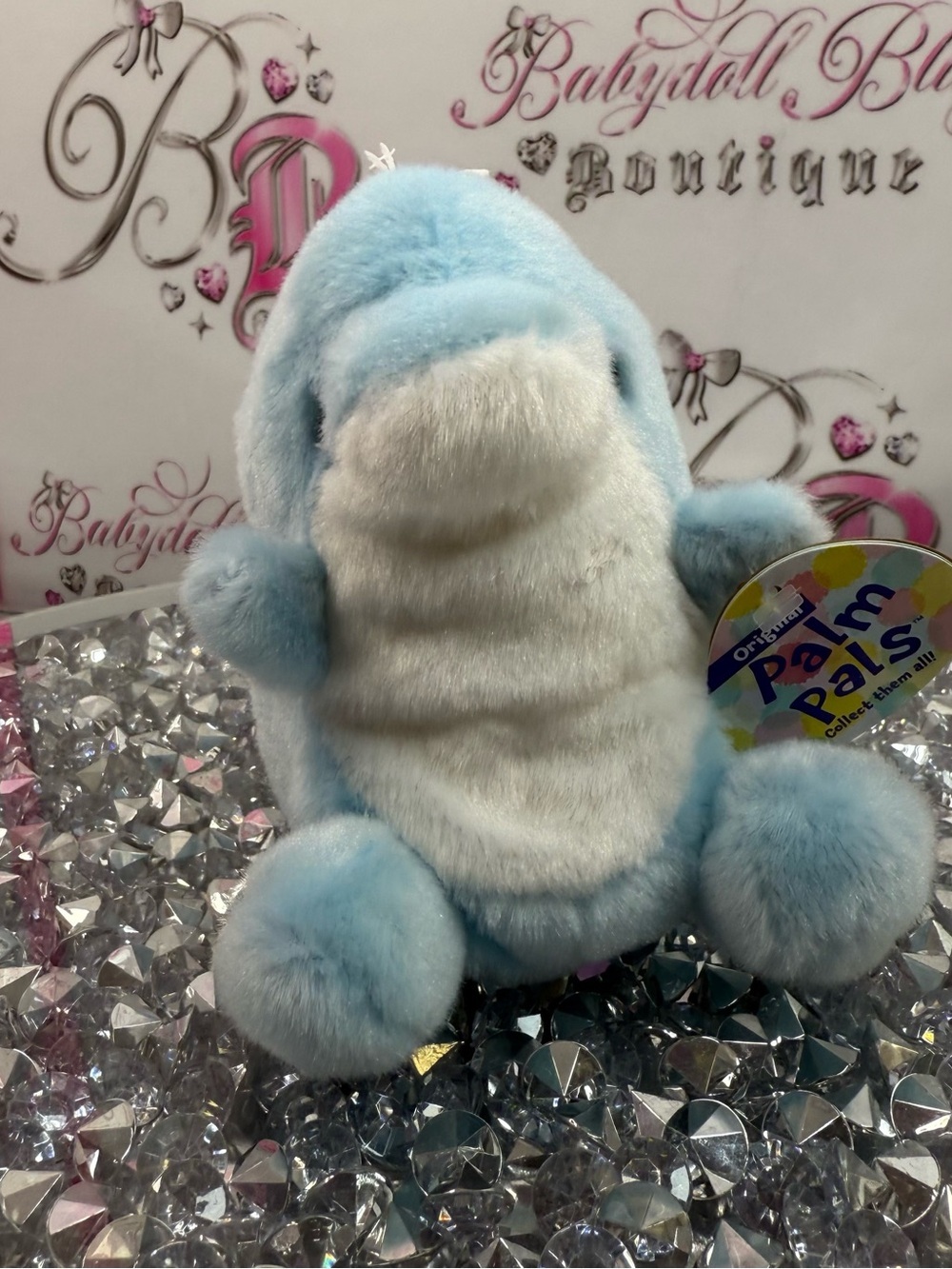 Palm Pals Blue Plush Dolphin new with tag stuffed toy animal